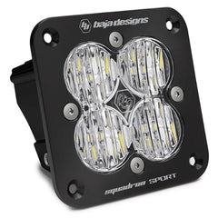 Baja Designs 551005 Flush Mount LED Light Pod Black Clear Lens Wide Cornering Pattern Squadron Sport