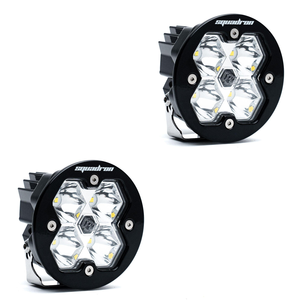Baja Designs Squadron-R 2.0 Sport Black LED Auxiliary Light Pod Pair, No Harness, Spot, Clear 58-7801-2NH