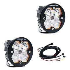 Baja Designs Squadron-R 2.0 Sport Black LED Auxiliary Light Pod Pair, with Harness, Driving/Combo, Clear 58-7803-2