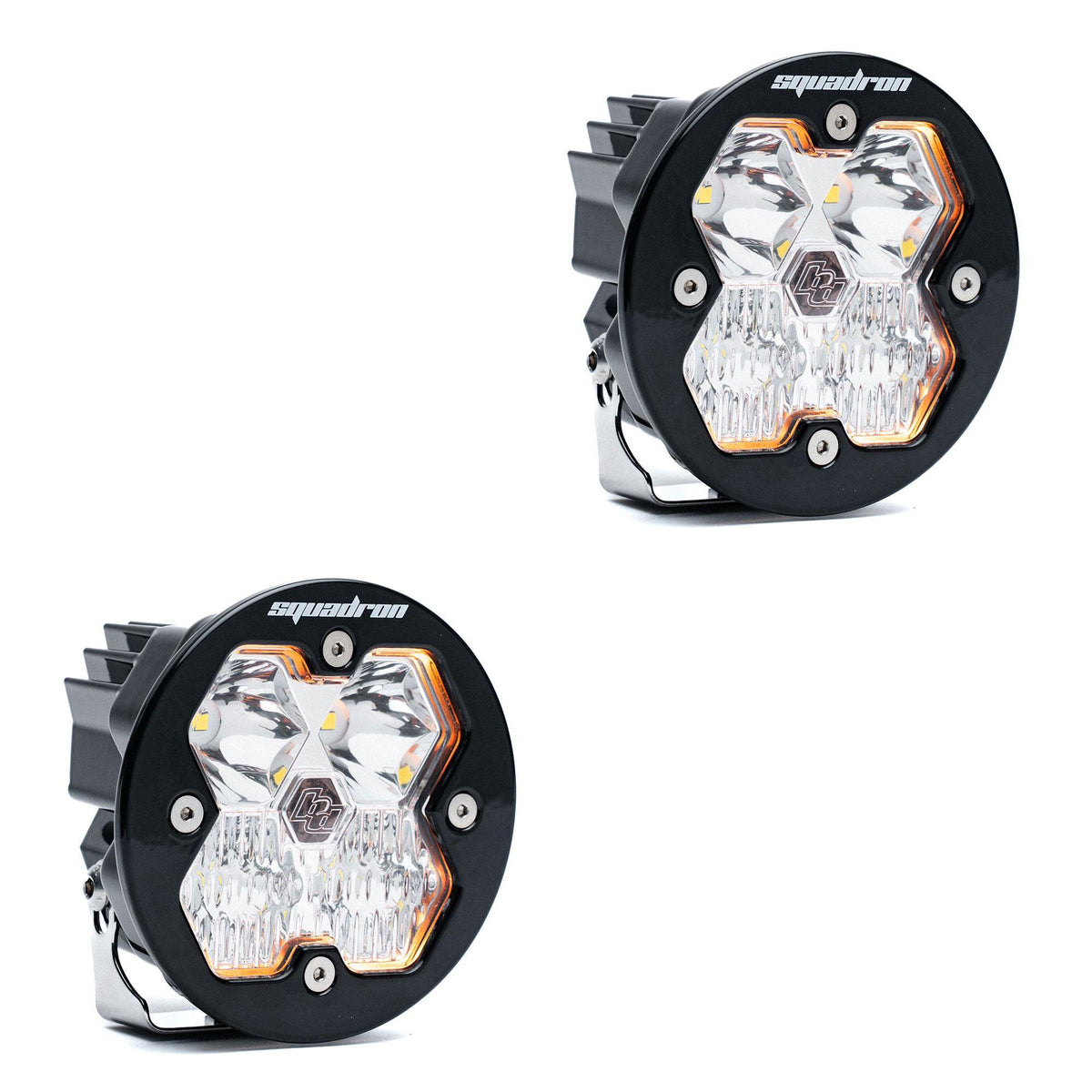 Baja Designs Squadron-R 2.0 Sport Black LED Auxiliary Light Pod Pair, No Harness, Driving/Combo, Clear 58-7803-2NH