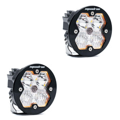 Baja Designs Squadron-R 2.0 Sport Black LED Auxiliary Light Pod Pair, No Harness, Driving/Combo, Clear 58-7803-2NH
