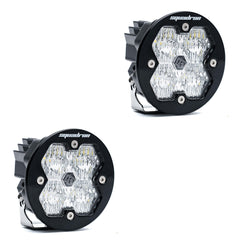 Baja Designs Squadron-R 2.0 Sport Black LED Auxiliary Light Pod Pair, No Harness, Wide Cornering, Clear 58-7805-2NH