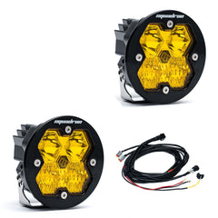 Baja Designs Squadron-R 2.0 Sport Black LED Auxiliary Light Pod Pair, with Harness, Driving/Combo, Baja Amber 58-7813-2
