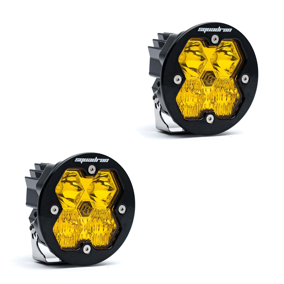 Baja Designs Squadron-R 2.0 Sport Black LED Auxiliary Light Pod Pair, No Harness, Driving/Combo, Baja Amber 58-7813-2NH
