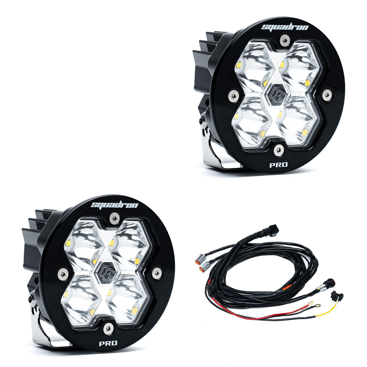 Baja Designs Squadron-R 2.0 Pro Black LED Auxiliary Light Pod Pair, Spot, Clear 59-7801-2