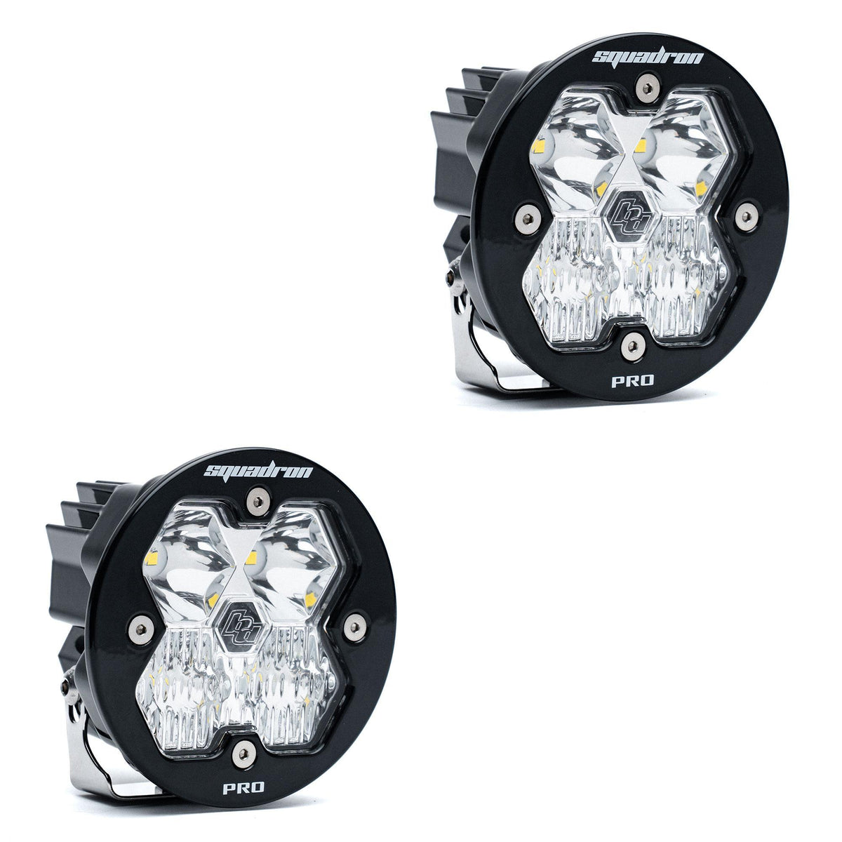 Baja Designs Squadron-R 2.0 Pro Black LED Auxiliary Light Pod Pair, No Harness, Driving/Combo, Clear 59-7803-2NH
