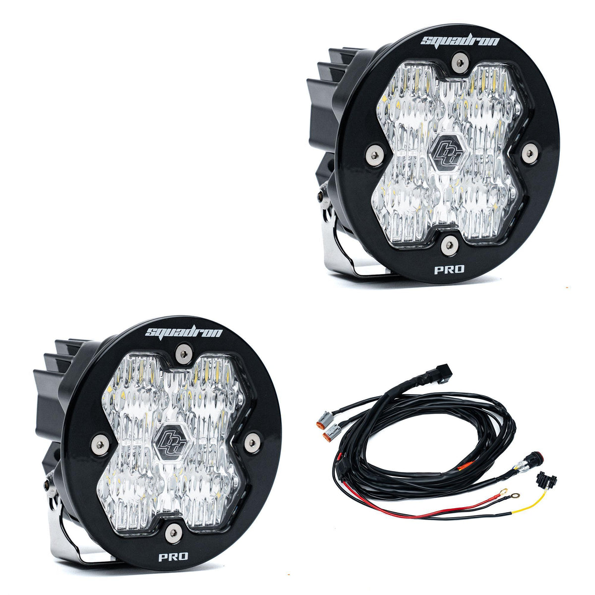 Baja Designs Squadron-R 2.0 Pro Black LED Auxiliary Light Pod Pair, Wide Cornering, Clear 59-7805-2