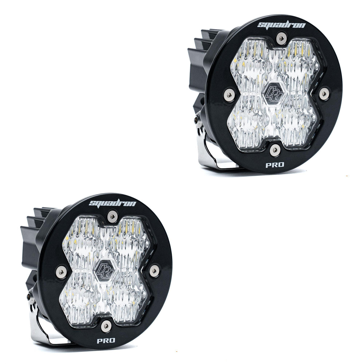 Baja Designs Squadron-R 2.0 Pro Black LED Auxiliary Light Pod Pair, No Harness, Wide Cornering, Clear 59-7805-2NH
