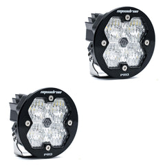 Baja Designs Squadron-R 2.0 Pro Black LED Auxiliary Light Pod Pair, No Harness, Wide Cornering, Clear 59-7805-2NH