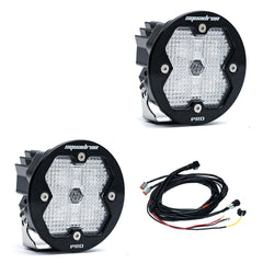 Baja Designs Squadron-R 2.0 Pro Black LED Auxiliary Light Pod Pair, Work/Scene, Clear 59-7806-2