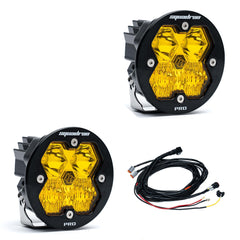 Baja Designs Squadron-R 2.0 Pro Black LED Auxiliary Light Pod Pair, Driving/Combo, Baja Amber 59-7813-2