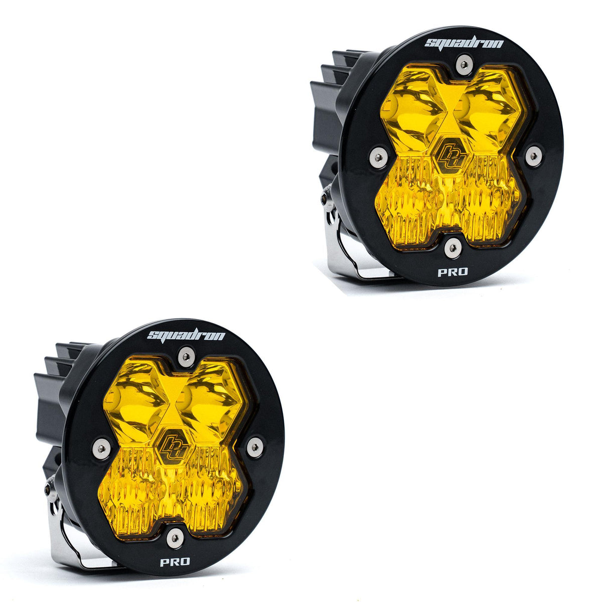 Baja Designs Squadron-R 2.0 Pro Black LED Auxiliary Light Pod Pair, No Harness, Driving/Combo, Baja Amber 59-7813-2NH