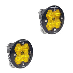 Baja Designs Squadron-R 2.0 Pro Black LED Auxiliary Light Pod Pair, No Harness, Wide Cornering, Baja Amber 59-7815-2NH