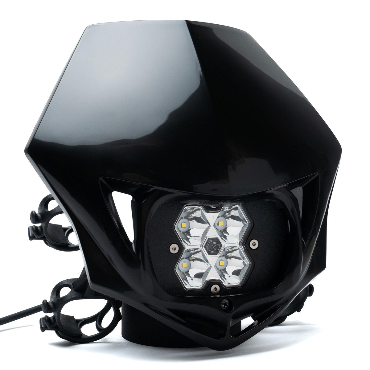 Baja Designs Squadron 2.0 Sport Motorcycle AC LED Headlight Kit with Shell, Black Shell, Spot, Clear 84-7000-BKAC