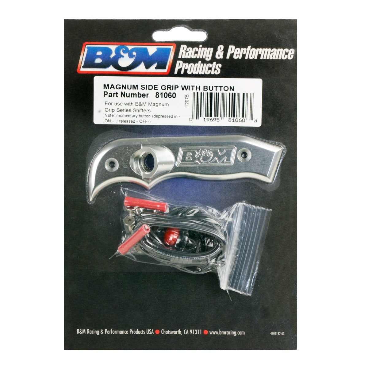 B&M 81060 MAGNUM GRIP SDE PLT W/BTN, LEFT, CLEAR