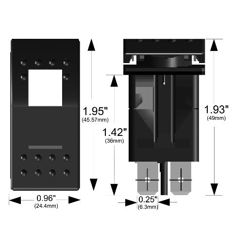 CLEARANCE - Bulldog Winch Co LLC 20255 Rocker Switch-ON/OFF 5-Pin White