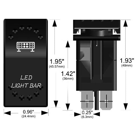 CLEARANCE - Bulldog Winch Co LLC 20260 Rocker Switch-ON/OFF 5-Pin LED Light Bar-White