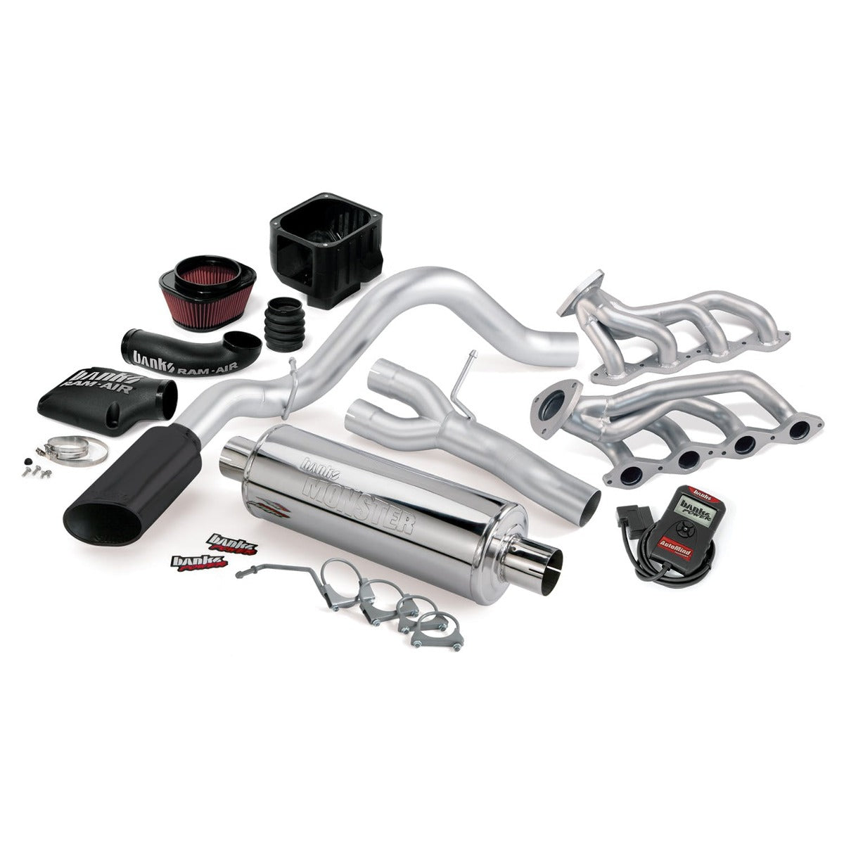 Banks Power 48081-B PowerPack System; Sngl Exh; Side Exit; S/S Black Tip-2010 Chevy 5.3L; ECSB; FFV