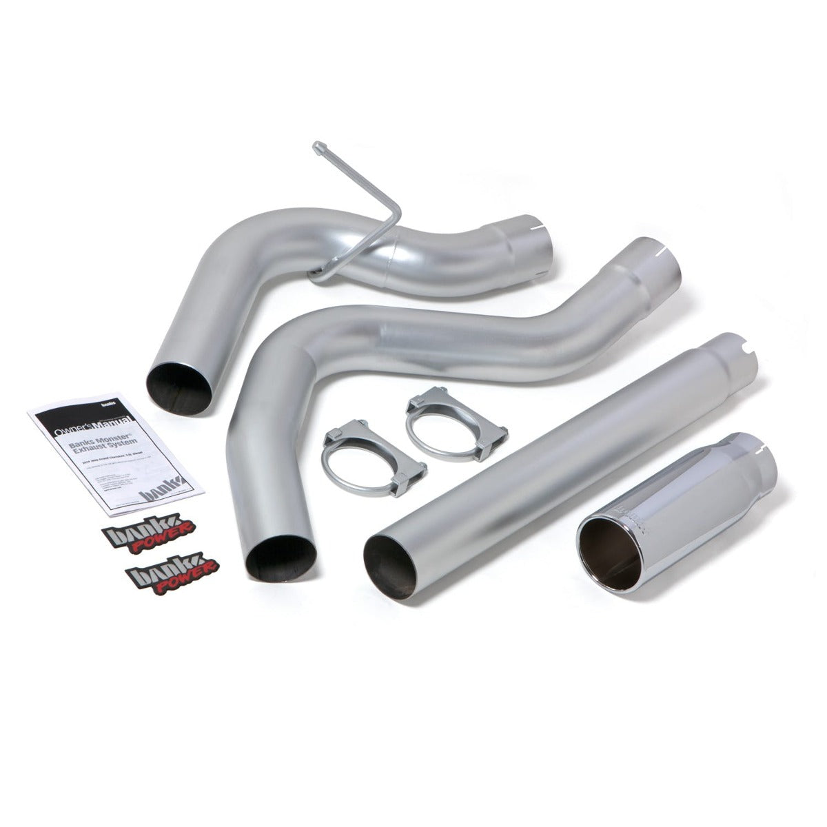 Banks Power 48601 Monster Exhaust System; Single; S/S-Chrome Tip-2014-15 Dodge Ram 1500; 3.0L Dsl