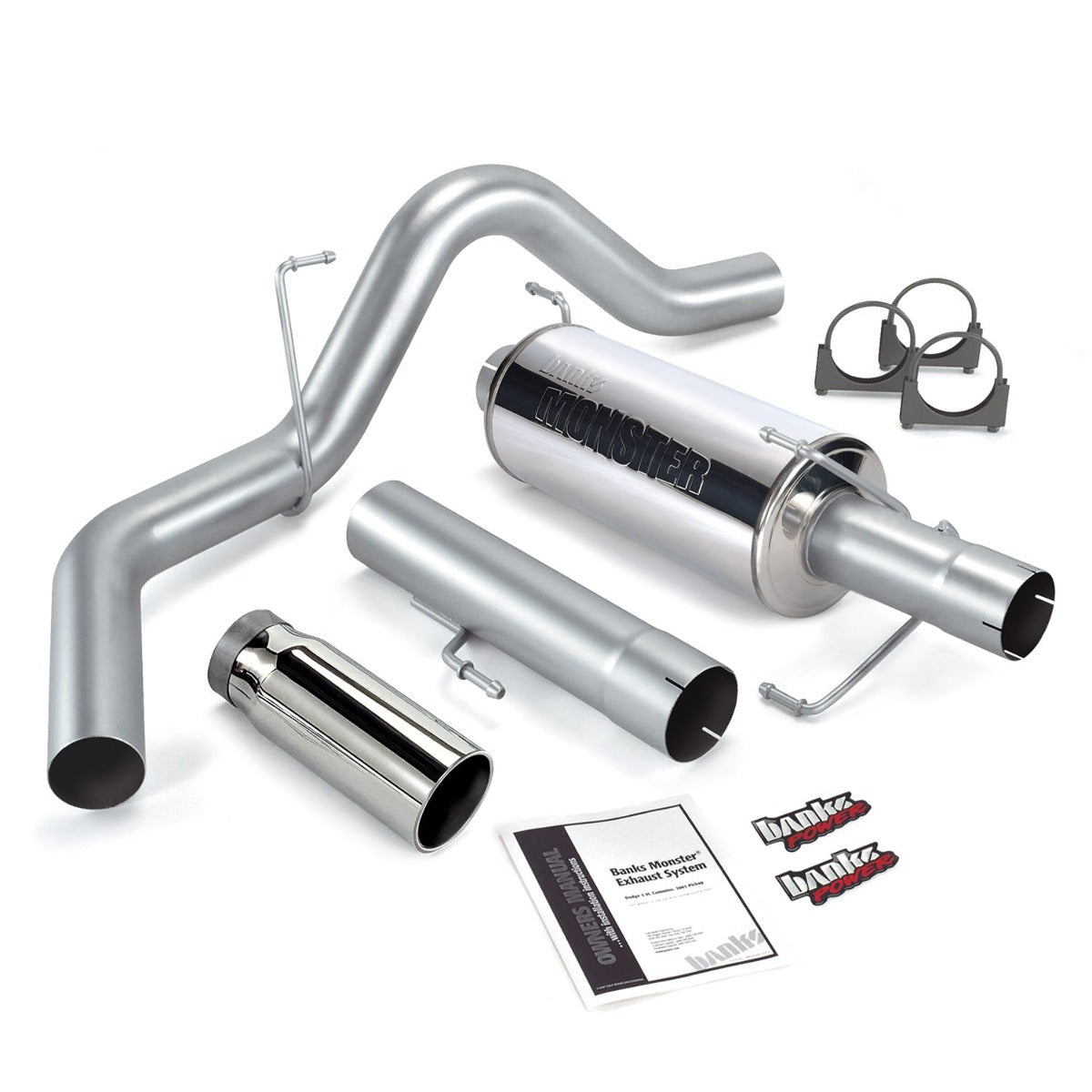 Banks Power 48701 Monster Exhaust System; S/S-Chrome Tip-2004-07 Dodge 5.9L 325Hp; CCLB