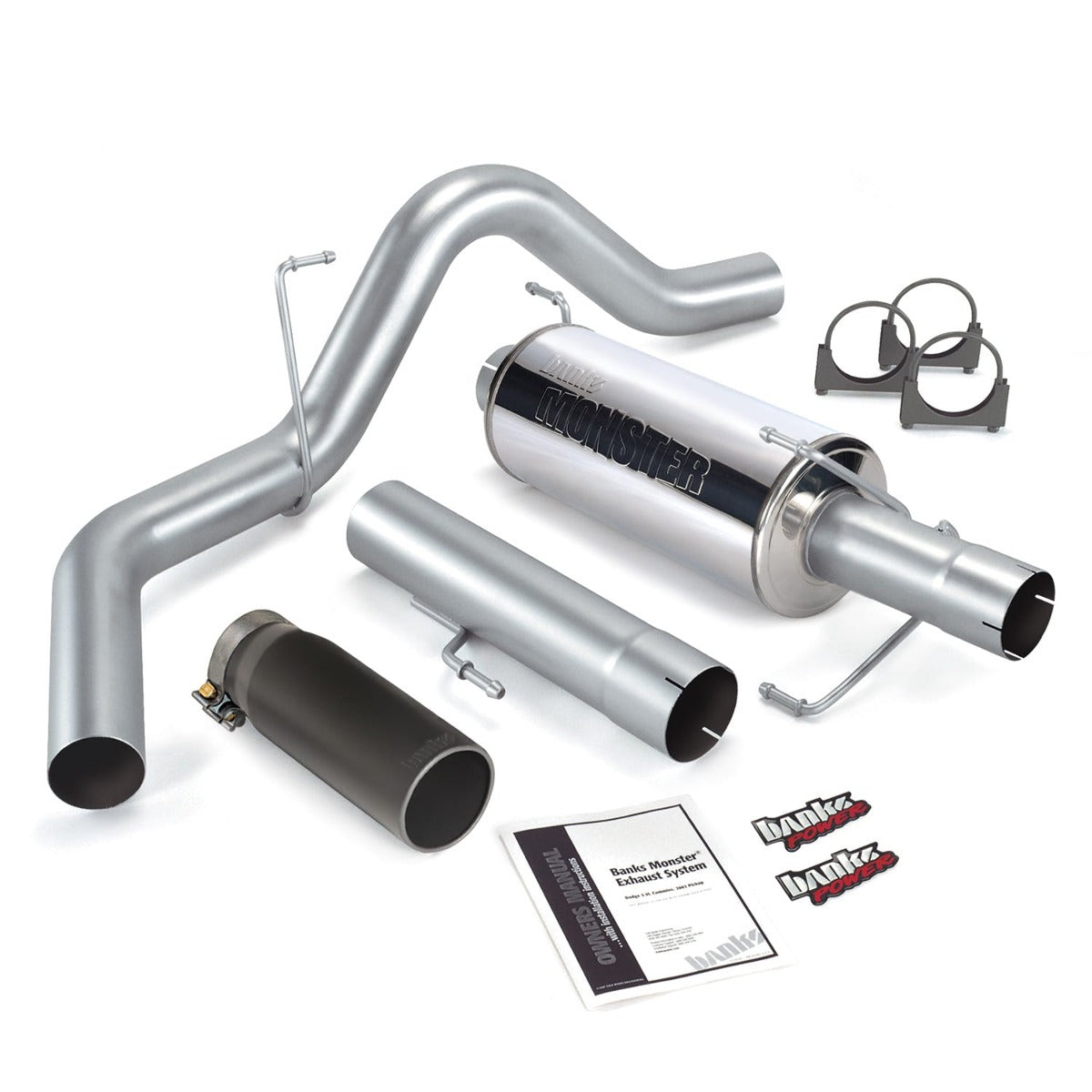 Banks Power 48701-B Monster Exhaust System; S/S-Black Tip-2004-07 Dodge 5.9L 325Hp; Cclb
