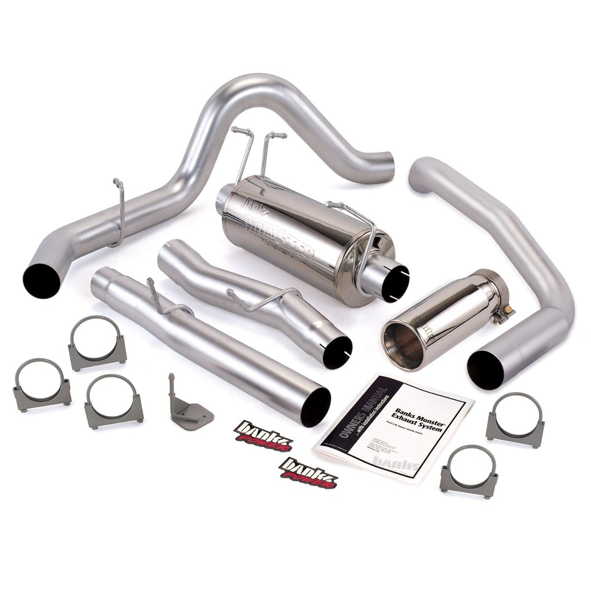 Banks Power 48787 Monster Exhaust System; S/S-Chrome Tip-2003-07 Ford 6.0L; CCLB