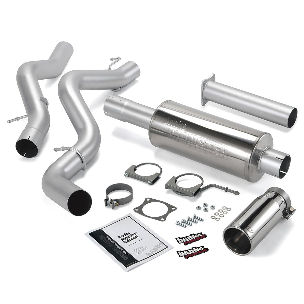 Banks Power 48939 Monster Exhaust System; S/S-Chrome Tip-2006-07 Chevy 6.6L; CCSB