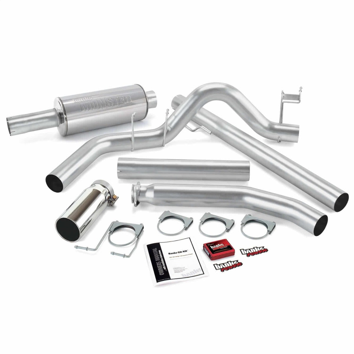 Banks Power 49361 Git-Kit; Single Exh; S/S-Chrome Tip-2002 Dodge 5.9L; Std Cab