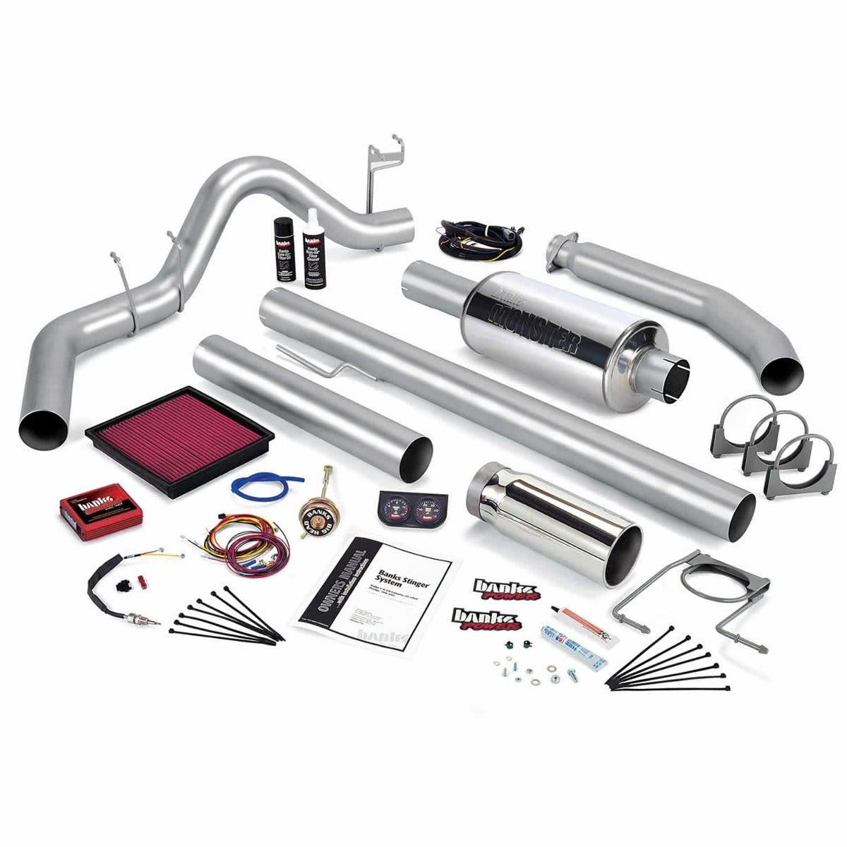 Banks Power 49366 Stinger System; Single Exh; S/S-Chrome Tip-1999-00 Dodge 5.9L; Ext Cab