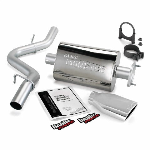 Banks Power 51311 Monster Exhaust System; S/S-Chrome Tip-1991-95 Jeep 4.0L Wrangler