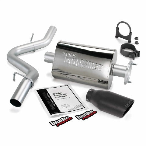 Banks Power 51315-B Monster Exhaust System; S/S-Black Tip-2004-06 Jeep 4.0L Wrnglr Unltd