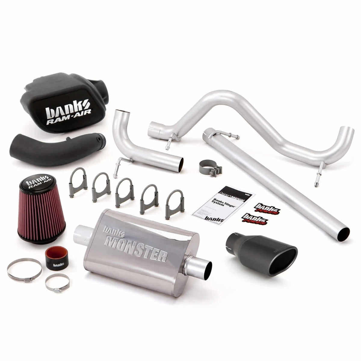 Banks Power 51338-B Stinger System (no AutoMind); Single Exh; S/S-Black Tip-07-11 Jeep 3.8L Wrangler