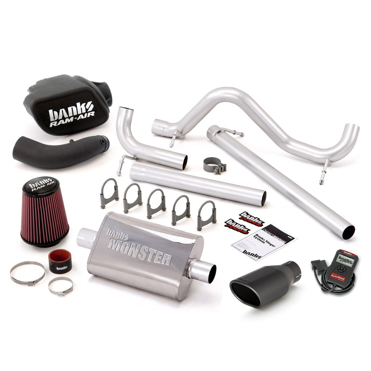 Banks Power 51341-B Stinger System (w/AutoMind); Single Exh; S/S-Black Tip-07-11 Jeep 3.8L Wrangler-
