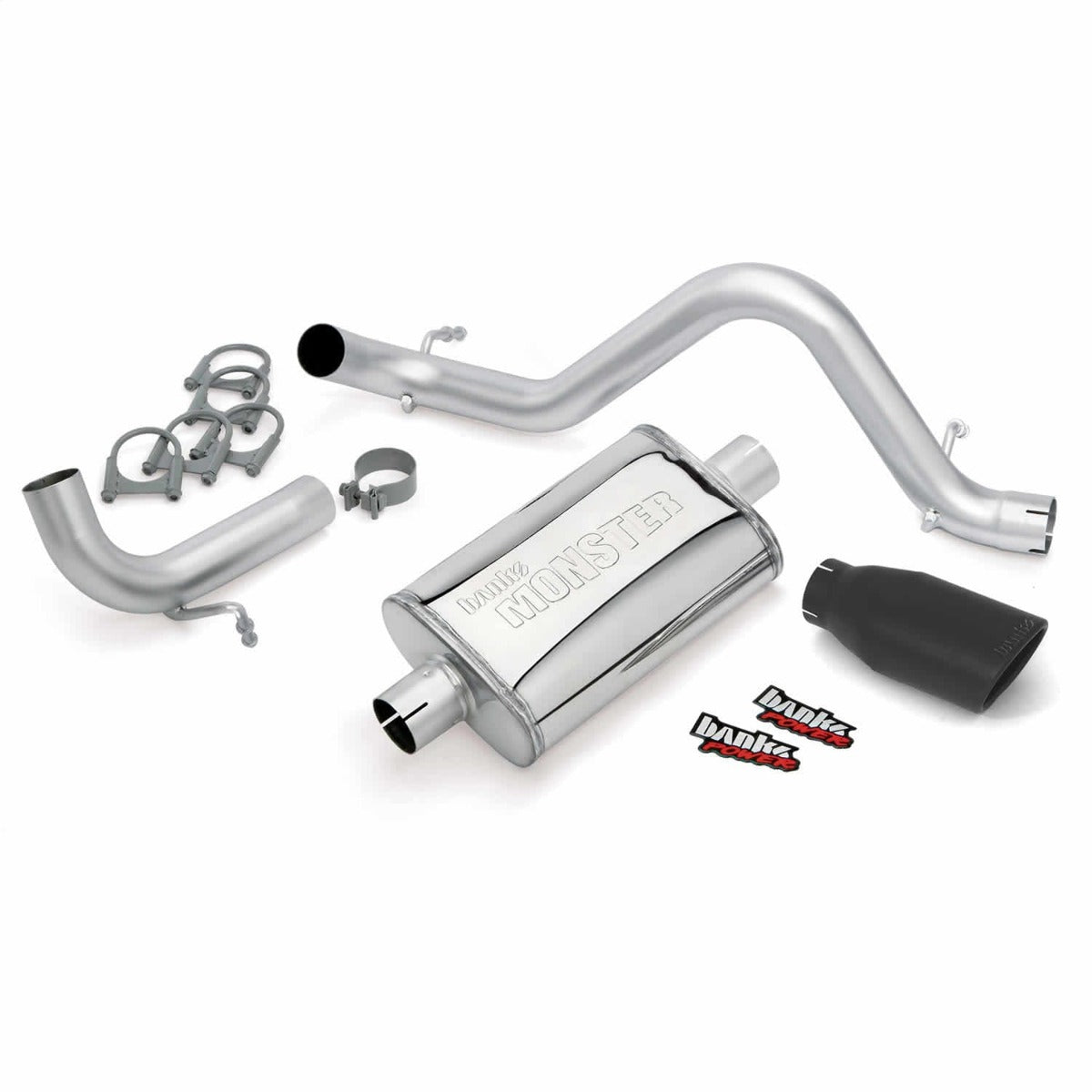 Banks Power 51342-B Monster Exhaust System; S/S-Black Tip-2012-15 Jeep 3.6L Wrangler-2Dr