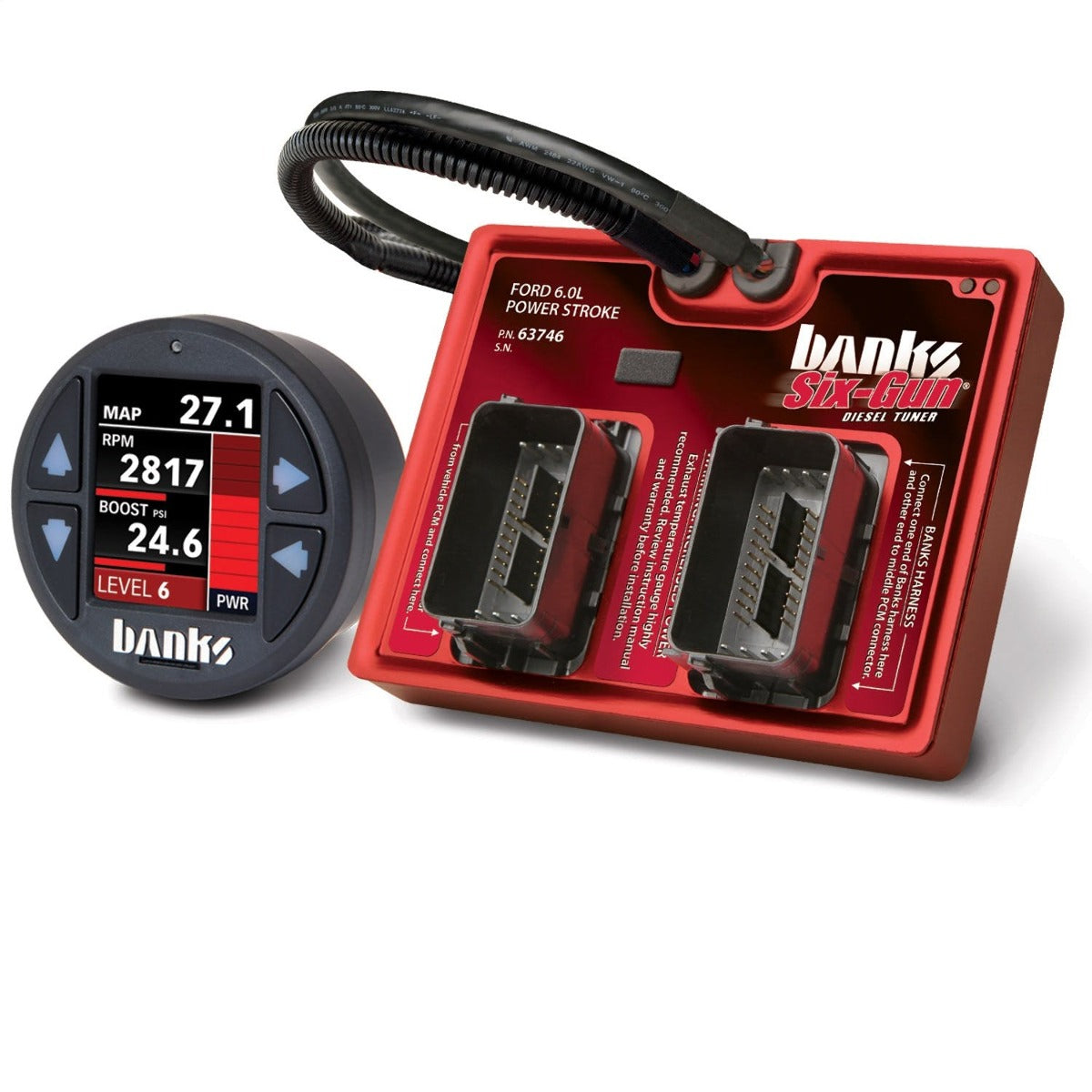 Banks Power 61424 Six-Gun Diesel Tuner w/Banks iDash-1.8-03-07 Frd 6.0 Trk/03-06 Excrs