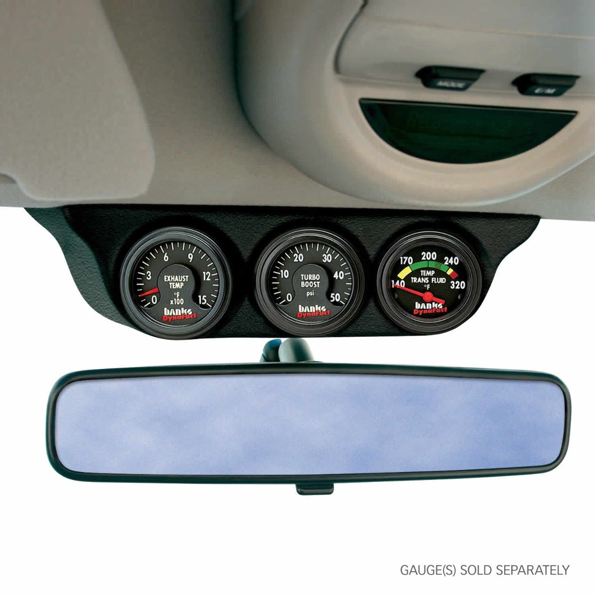 Banks Power 63367 Overhead Console Pod; 3 Gauge-03-07 Dodge Ram/99-07 Ford Sd