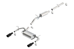 Borla 140460BC WRAN 12-16 3.6L AT/MT 4WD 2DR S SQ RL AC SR 2.5in.;2in. TIP 3.5in. SQ X 8in. BLA