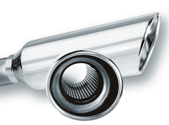 Borla 20248 TIP: 2.25in. INLET; 4in. ROUND ROLLED ANGLE CUT RESONATED X 13in. EMBOSSED