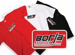 Borla 21273 Men's Checkered White Crew Neck T-Shirt - Medium