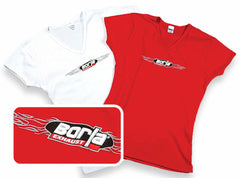 Borla 21311 Women's Wireframe Red V-Neck T-Shirt - Large