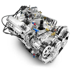 BluePrint Engines 408 ci Small Block Chrysler Engine Deluxe Dressed Carbureted Polished Pulleys BPC4085CTCK