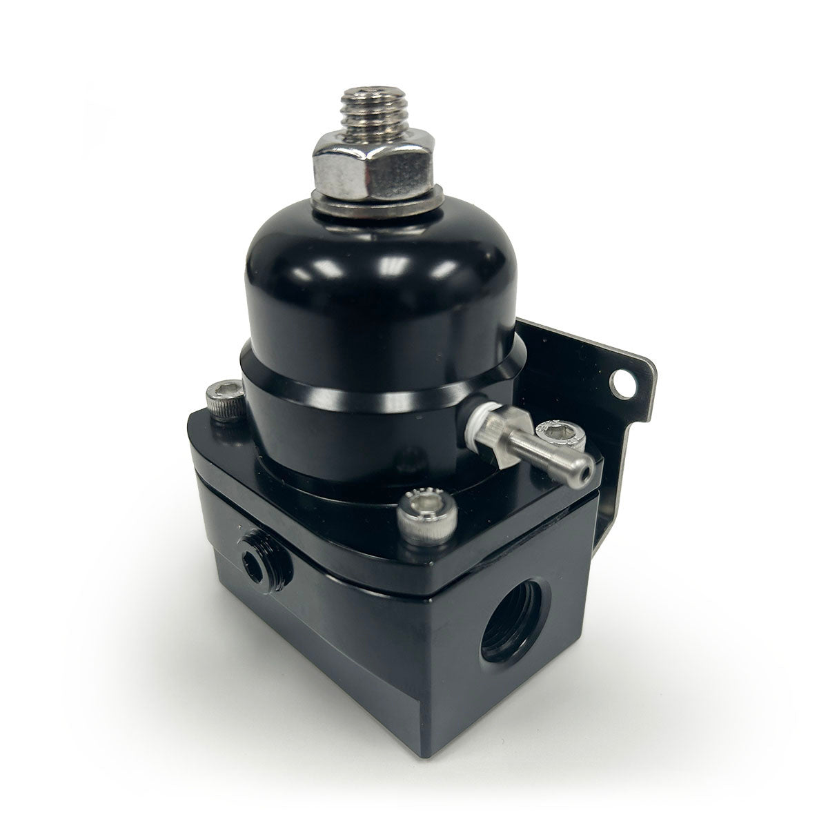 BluePrint Engines EFI BILLET ALUMINUM FUEL PRESSURE BYPASS REGULATOR, -6AN ORB, 40-75 PSI, BLACK BPP13109BK