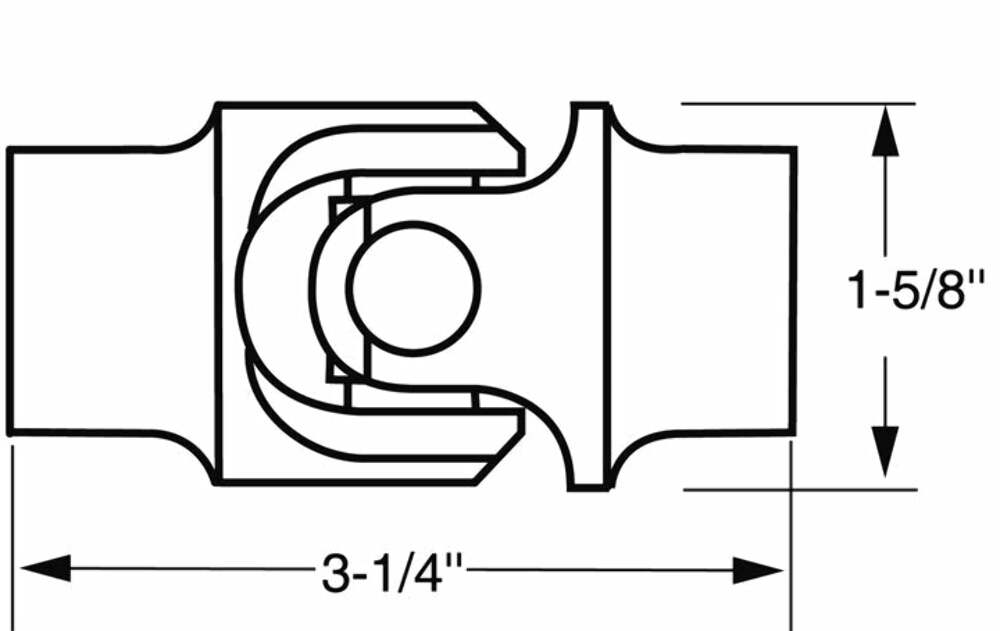Borgeson Steering U-Joint Stainless Steel 1in.48 X 1DD 114352