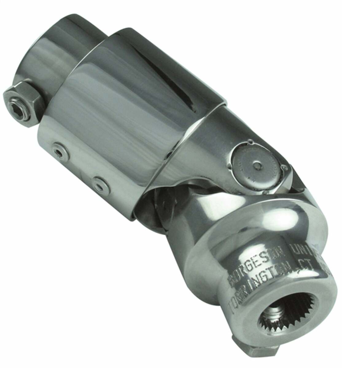 Borgeson Steering U-Joint/Vibration Damper Polished Stainless 3/4DD X 3/4-30 164931