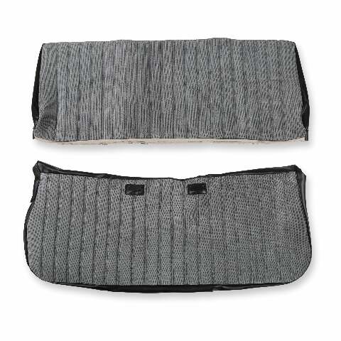 BROTHERS C/K Seat Upholstery Kit - Full Pleat Cloth/Vinyl - Black/Silver pn 05-295