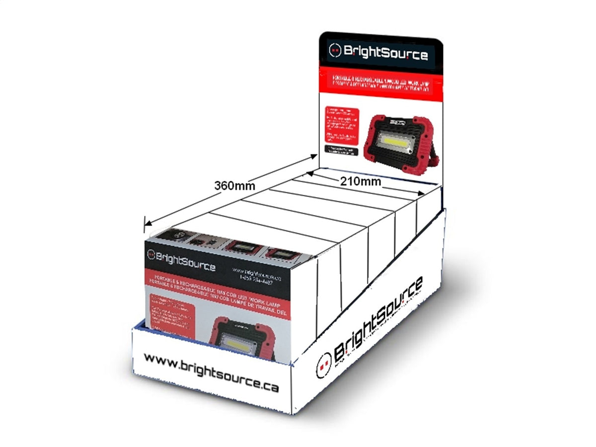 BrightSource Rechargeable Portable LED Work Light, 5 x 7 in., 6-Piece Counter Display 791102R6