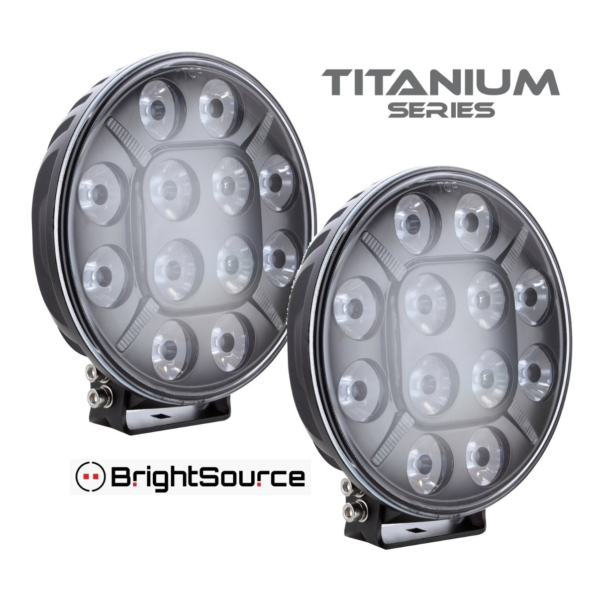 BrightSource Titanium Series LED Driving Light Kit, 7 in. Round, Pair 870072