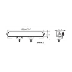 BrightSource 10 in. Titanium T2 LED Driving Light Bar, Dual Power, Amber/White Position Light 871102