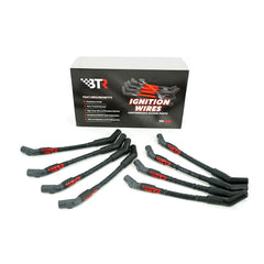 Brian Tooley Racing BTR-SPW-CH-LS-SC-1 BTR SCOTT SPARK PLUG WIRES FOR SMART COIL APPLICATIONS RED SCRIPT BLACK SLEEVE