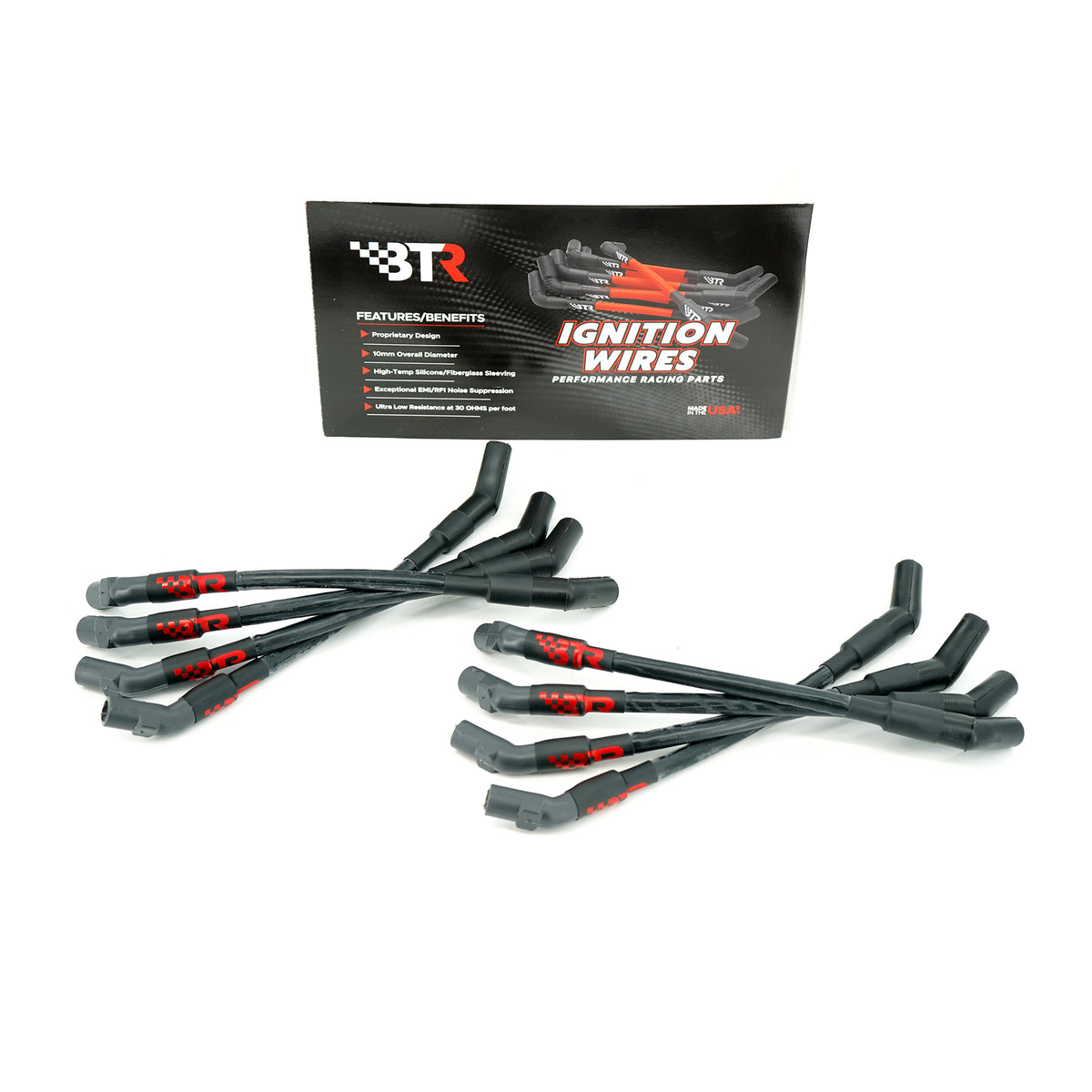 Brian Tooley Racing BTR-SPW-CH-LS-TC-1 BTR SCOTT SPARK PLUG WIRES FOR TRUCK SMART COIL APPLICATIONS RED BLACK